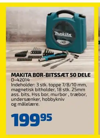 Davidsen Makita bor-bitssæt 50 dele tilbud
