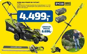 Davidsen Ryobi max power 36 v kitsæt tilbud