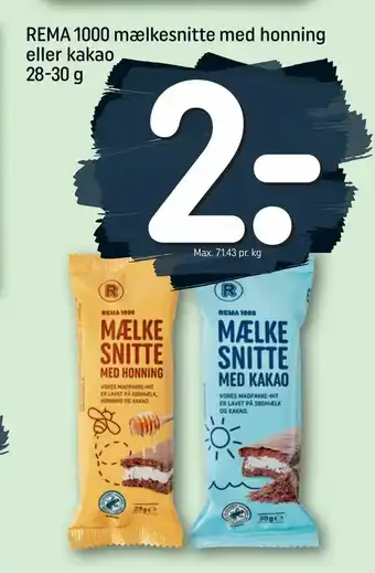 REMA 1000 REMA 1000 mælkesnitte med honning eller kakao tilbud