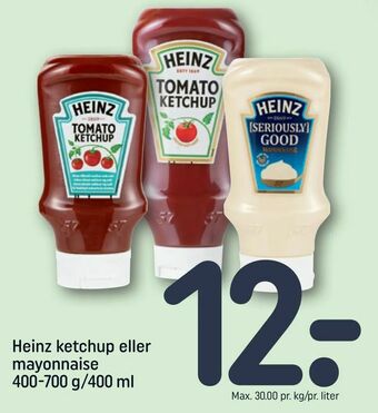REMA 1000 Heinz ketchup eller mayonnaise tilbud