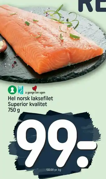 Hel norsk laksefilet Superior kvalitet