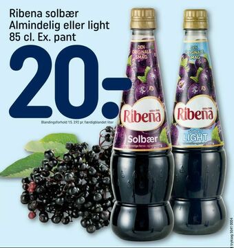 REMA 1000 Ribena solbær Almindelig eller light tilbud