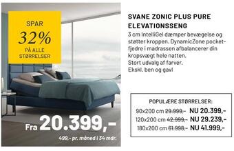 Drømmeland Svane zonic plus pure elevationsseng tilbud