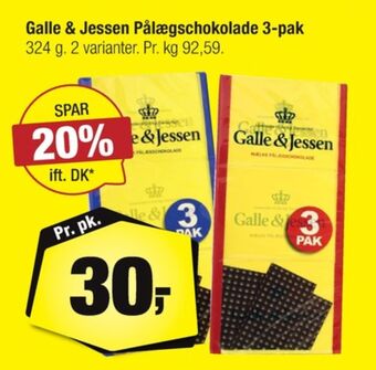 Calle Galle & jessen pålægschokolade mælk tilbud