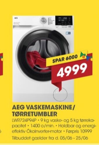 Punkt1 Aeg vaske-/tørremaskine tilbud