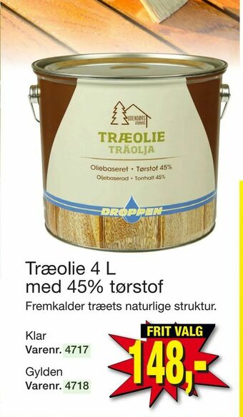 Harald Nyborg Træolie 4 L med 45% tørstof tilbud