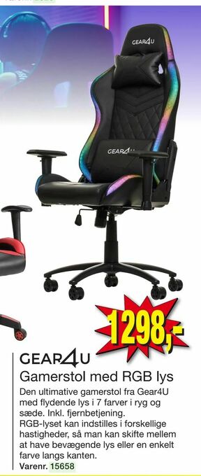 Harald Nyborg Gamerstol med RGB lys tilbud