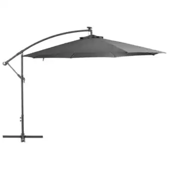 Hængeparasol med aluminiumstang 350 cm antracitgrå