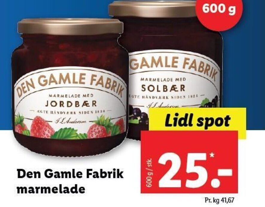 Lidl Den Gamle Fabrik marmelade tilbud