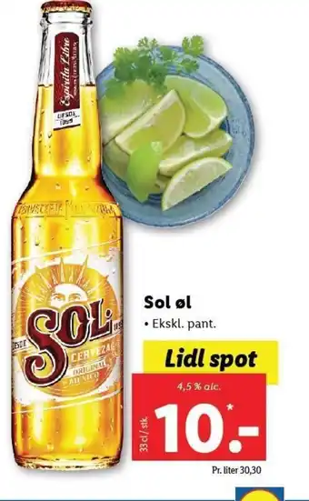 Lidl Sol øl tilbud