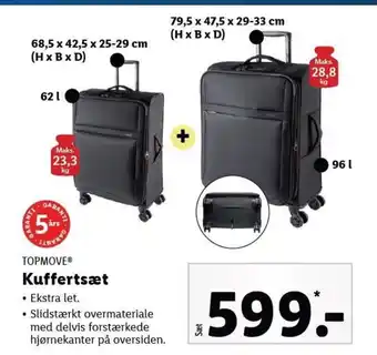 Lidl TOPMOVEⓇ Kuffertsæt tilbud