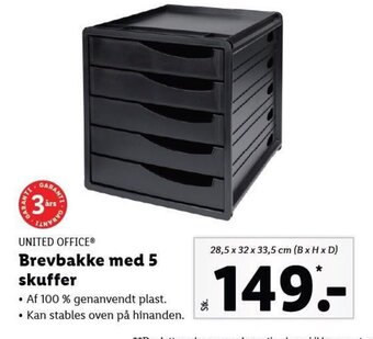 Lidl UNITED OFFICEⓇ Brevbakke med 5 skuffer tilbud