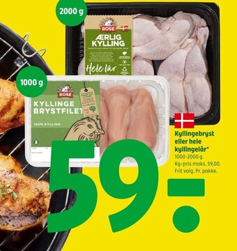 Coop 365 Kyllingebryst eller hele kyllingelår tilbud
