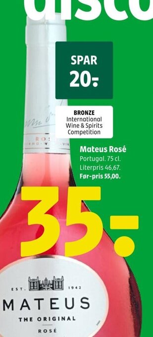 Coop 365 Mateus Rosé tilbud