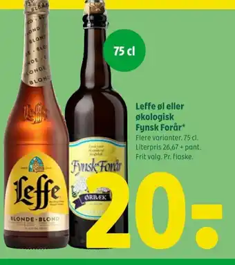 Leffe øl eller økologisk Fynsk Forår
