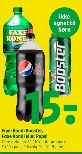 Coop 365 Faxe Kondi Booster, Faxe Kondi eller Pepsi tilbud