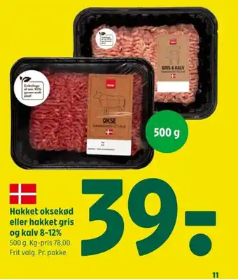 Coop 365 Hakket oksekød eller hakket gris og kalv 8-12% tilbud