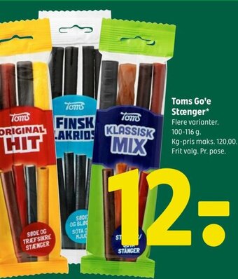 Coop 365 Toms Go'e Stænger tilbud