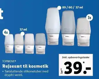 Lidl Topmove rejsesæt til kosmetik tilbud