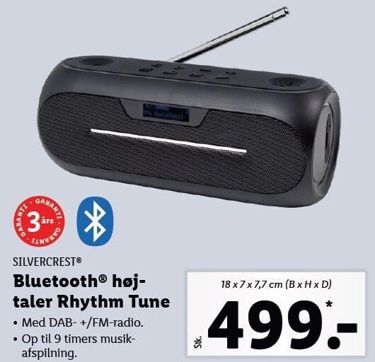 Silvercrest bluetooth højtaler rhythm tune tilbud hos Lidl