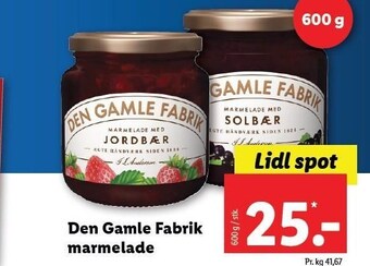 Lidl Den gamle fabrik marmelade tilbud