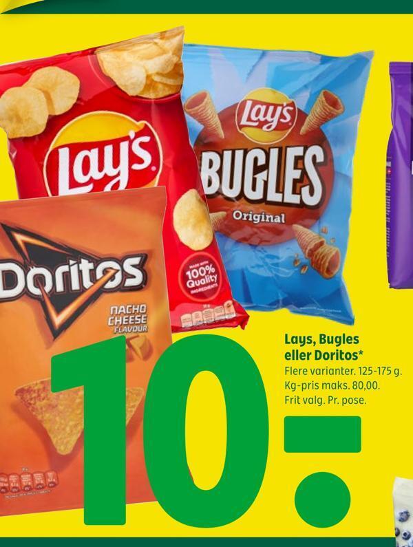 Bugles eller doritos tilbud hos Coop 365