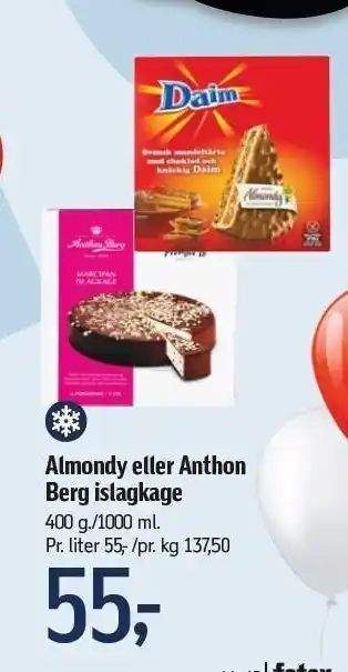 Føtex Almondy el. anthon berg islagkage tilbud