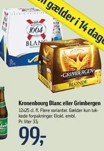 Føtex Kronenbourg blanc el. grimbergen tilbud