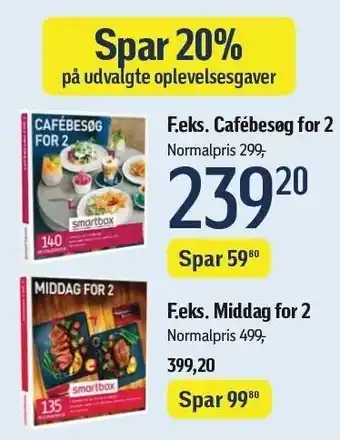 Føtex Spar 20% på udvalgte oplevelsesgaver tilbud