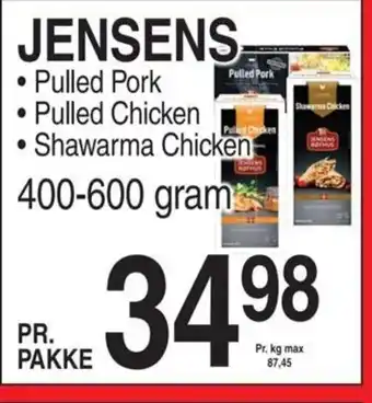 JENSENS • Pulled Pork • Pulled Chicken • Shawarma Chicken