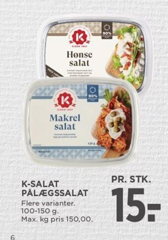 MENY K-SALAT PÅLÆGSSALAT tilbud