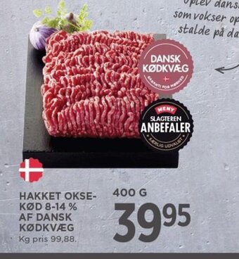 MENY HAKKET OKSE- KØD 8-14 % AF DANSK KØDKVÆG tilbud