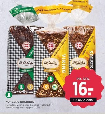 MENY KOHBERG RUGBRØD tilbud