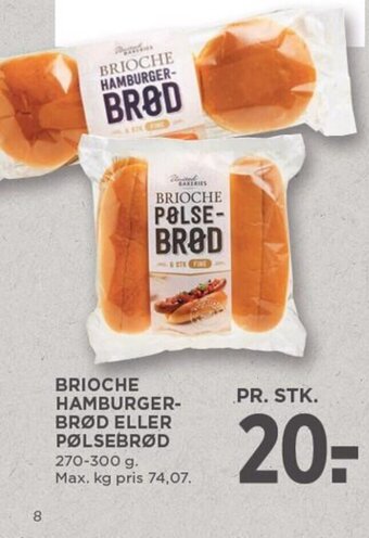 MENY BRIOCHE HAMBURGER-BRØD ELLER PØLSEBRØD tilbud