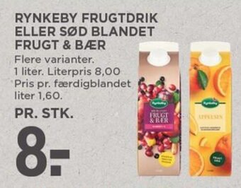 MENY RYNKEBY FRUGTDRIK ELLER SØD BLANDET FRUGT & BÆR tilbud