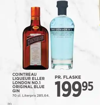 COINTREAU LIQUEUR ELLER LONDON NO.1 ORIGINAL BLUE GIN