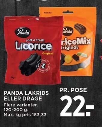 MENY PANDA LAKRIDS ELLER DRAGÉ tilbud