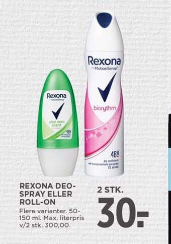 MENY REXONA DEO-SPRAY ELLER ROLL-ON tilbud