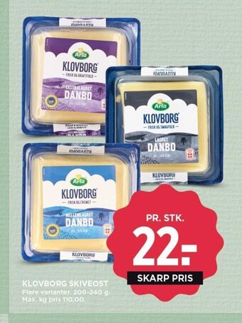 MENY KLOVBORG SKIVEOST tilbud