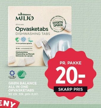 GRØN BALANCE ALL IN ONE OPVASKETABS