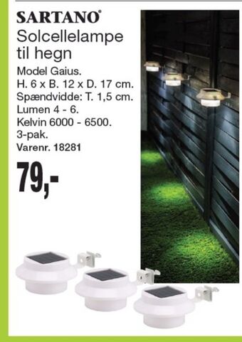Harald Nyborg Sartano solcellelampe tilbud