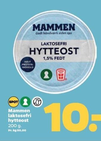 Netto Mammen laktosefri hytteost 200 g. tilbud