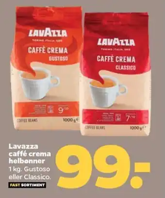 Netto Lavazza caffé crema helbønner tilbud