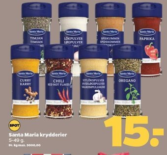 Netto Santa Maria krydderier 5-49 g. tilbud