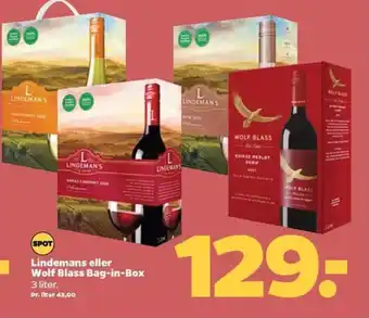 Netto Lindemans eller Wolf Blass Bag-in-Box tilbud