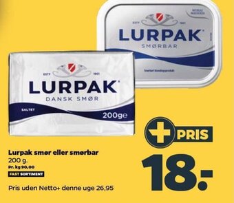 Netto Lurpak smør eller smørbar tilbud