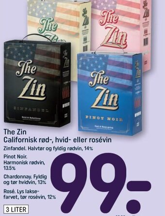 REMA 1000 The Zin Californisk rød-, hvid- eller rosévin tilbud