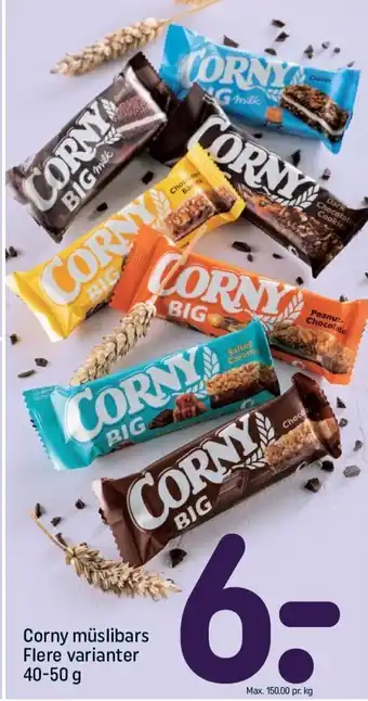 REMA 1000 Corny müslibars Flere varianter 40-50 g tilbud