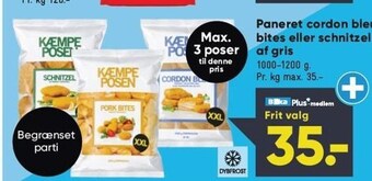 Bilka Paneret cordon bleu bites eller schnitzel af gris tilbud