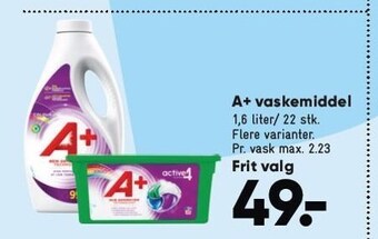 Bilka A+ vaskemiddel tilbud